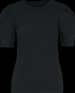 T-shirt med pufærmer - Sort