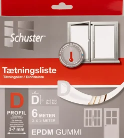 Tætningsliste 6 meter - D 6x9 mm