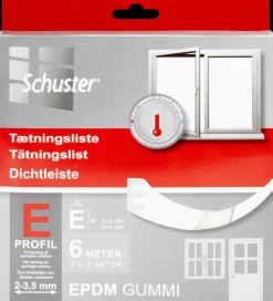 Tætningsliste 6 meter - E 4x10 mm