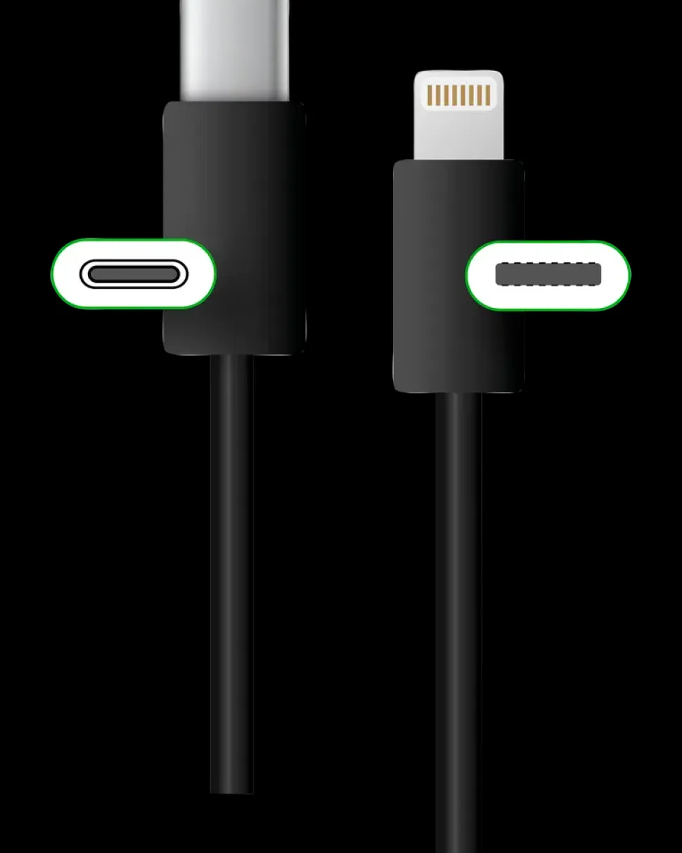 USB-C til Lightning 0,5 meter - sort