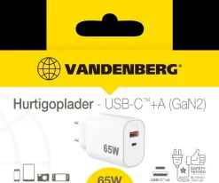 VANDENBERG Oplader USB-C og USB-A 65 W
