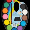 Vandfarvepalette med 12 farver