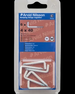 Vinkelskrue hvid Ø4 x 40 mm 6-pak
