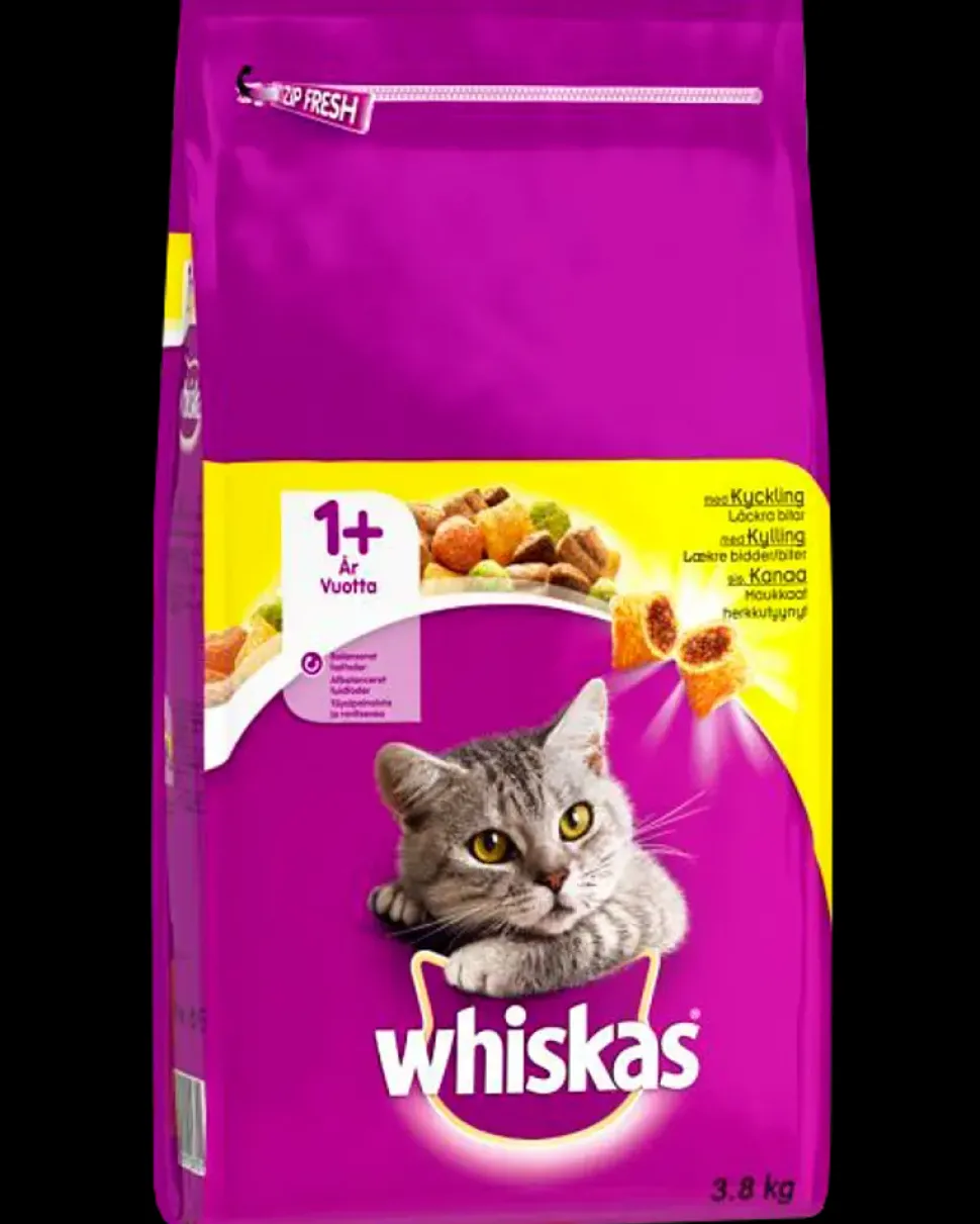 WHISKAS Tørfoder 1 år+ med kylling 3,8 kg