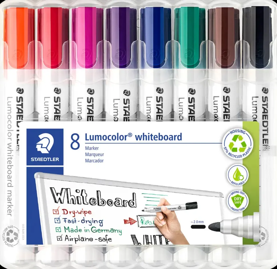 Whiteboardpen 8-pak - 2 mm